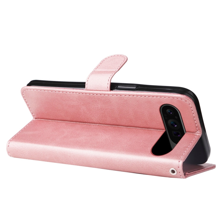 For Google Pixel 9 Pro Fashion Calf Texture Zipper Leather Phone Case(Rose Gold)