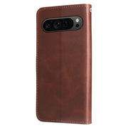For Google Pixel 9 Pro Fashion Calf Texture Zipper Leather Phone Case(Brown)