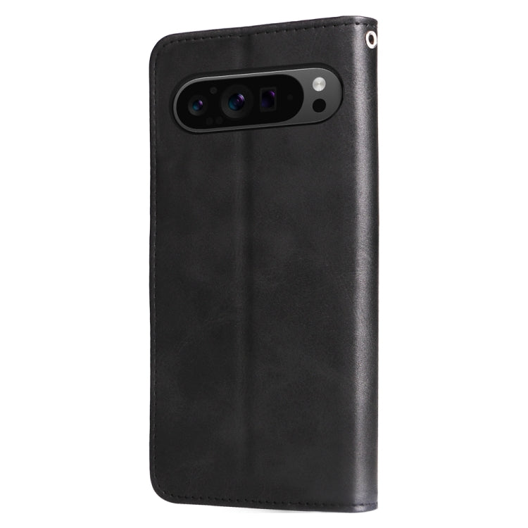 For Google Pixel 9 Pro Fashion Calf Texture Zipper Leather Phone Case(Black)