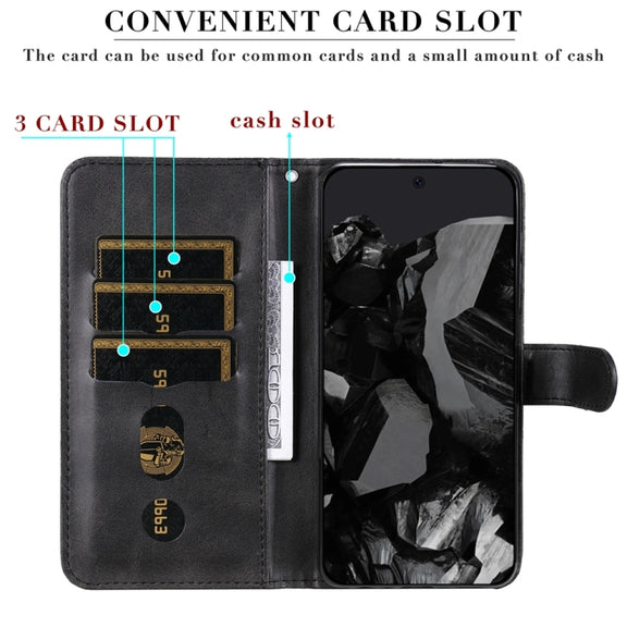 For Google Pixel 9 Pro Fashion Calf Texture Zipper Leather Phone Case(Black)