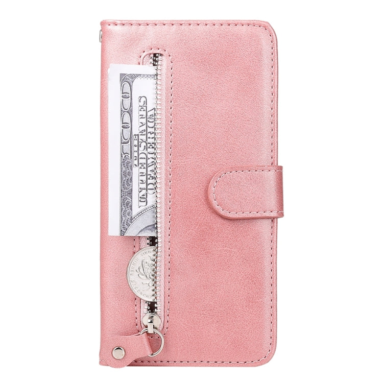 For Google Pixel 9 Fashion Calf Texture Zipper Leather Phone Case(Rose Gold)