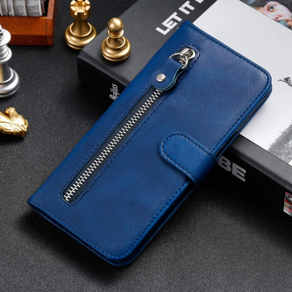 For Google Pixel 9 Fashion Calf Texture Zipper Leather Phone Case(Blue)