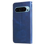 For Google Pixel 9 Fashion Calf Texture Zipper Leather Phone Case(Blue)