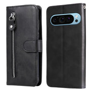 For Google Pixel 9 Fashion Calf Texture Zipper Leather Phone Case(Black)