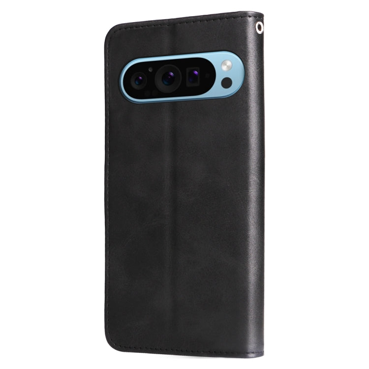 For Google Pixel 9 Fashion Calf Texture Zipper Leather Phone Case(Black)