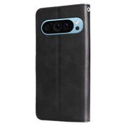 For Google Pixel 9 Fashion Calf Texture Zipper Leather Phone Case(Black)