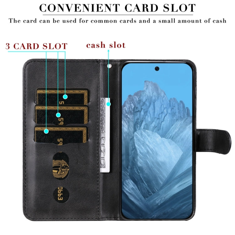 For Google Pixel 9 Fashion Calf Texture Zipper Leather Phone Case(Black)