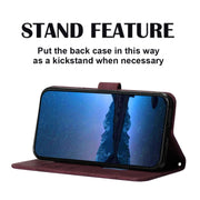 For iPhone 16 Crossbody 3D Embossed Flip Leather Phone Case(Wine Red)