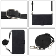 For iPhone 16 Plus Crossbody 3D Embossed Flip Leather Phone Case(Black)