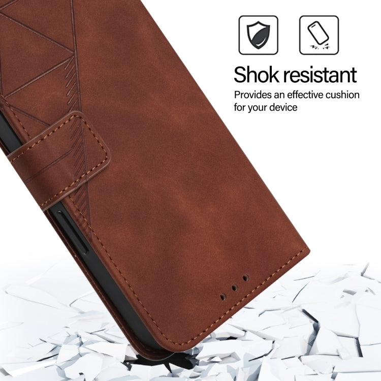 For iPhone 16 Pro Crossbody 3D Embossed Flip Leather Phone Case(Brown)