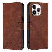For iPhone 16 Pro Max Crossbody 3D Embossed Flip Leather Phone Case(Brown)