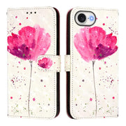 For iPhone 16e 3D Painting Horizontal Flip Leather Phone Case(Flower)