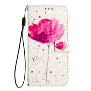 For iPhone 16e 3D Painting Horizontal Flip Leather Phone Case(Flower)