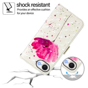 For iPhone 16e 3D Painting Horizontal Flip Leather Phone Case(Flower)