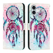 For iPhone 16 Plus 3D Painting Horizontal Flip Leather Phone Case(Color Drop Wind Chimes)