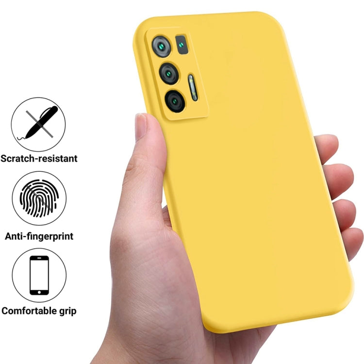 For Hisense Infinity H50S 5G Pure Color Liquid Silicone Shockproof Phone Case(Yellow)