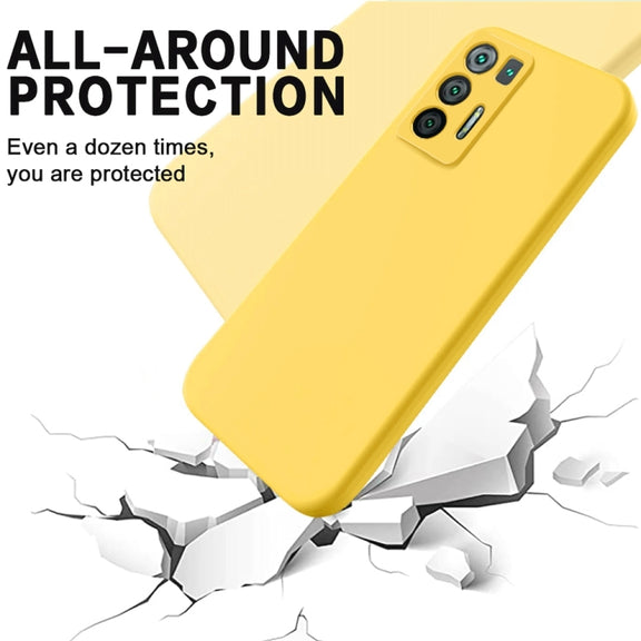 For Hisense Infinity H50S 5G Pure Color Liquid Silicone Shockproof Phone Case(Yellow)
