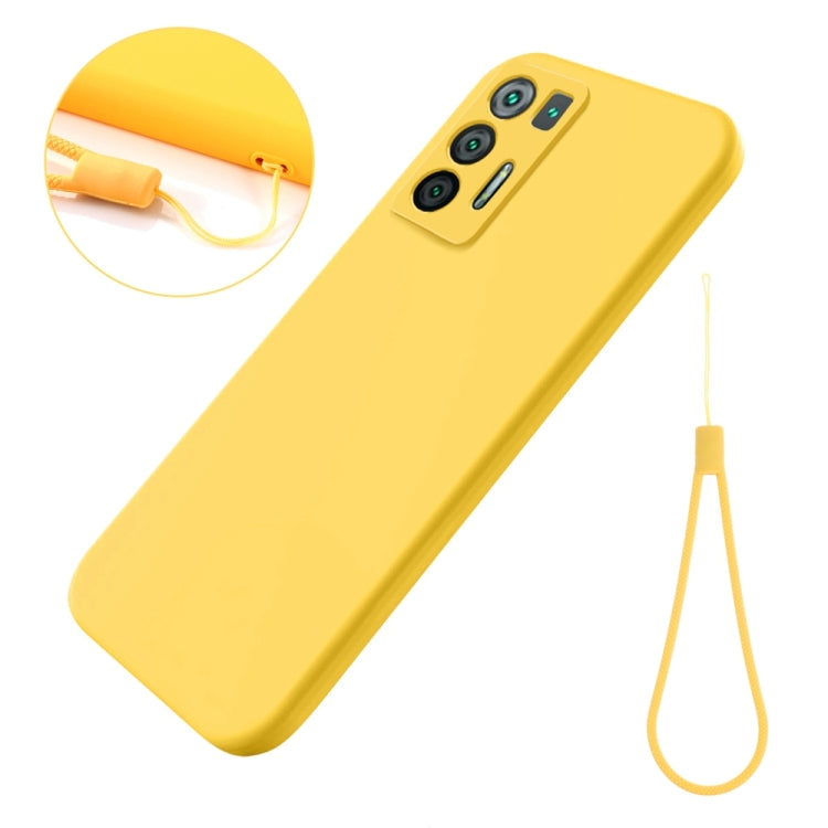 For Hisense Infinity H50S 5G Pure Color Liquid Silicone Shockproof Phone Case(Yellow)