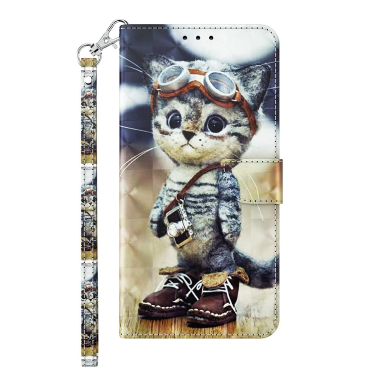 For Google Pixel 9 3D Painted Pattern Leather Phone Case(Naughty Cat)