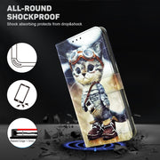 For Google Pixel 9 3D Painted Pattern Leather Phone Case(Naughty Cat)