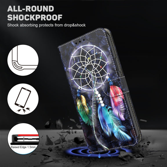 For Google Pixel 9 3D Painted Pattern Leather Phone Case(Colorful Dreamcatcher)