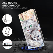 For Google Pixel 9 3D Painted Pattern Leather Phone Case(Two Loving Cats)
