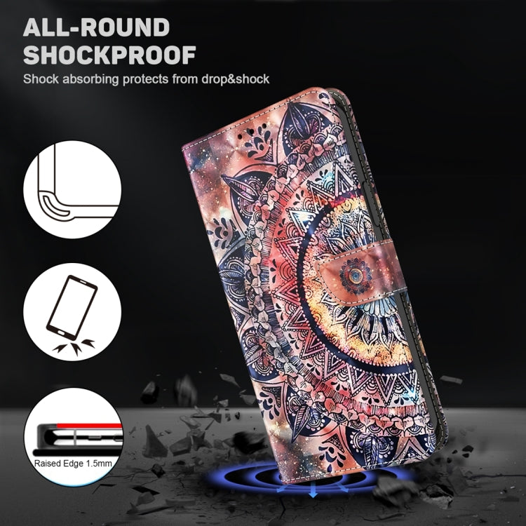 For Google Pixel 9 3D Painted Pattern Leather Phone Case(Colorful Mandala)