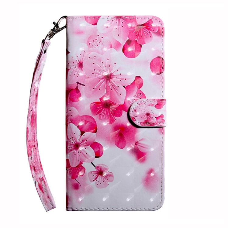 For Google Pixel 9 3D Painted Pattern Leather Phone Case(Red Flower)