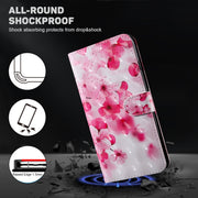 For Google Pixel 9 3D Painted Pattern Leather Phone Case(Red Flower)