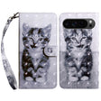 For Google Pixel 9 3D Painted Pattern Leather Phone Case(Smile Cat) - Google Cases by PMC TechLife | Online Shopping South Africa | PMC TechLife | Buy Now Pay Later Mobicred