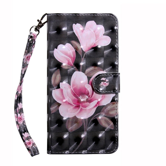 For Google Pixel 9 Pro 3D Painted Pattern Leather Phone Case(Pink Flower)