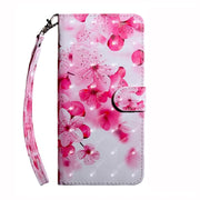 For Google Pixel 9 Pro 3D Painted Pattern Leather Phone Case(Red Flower)