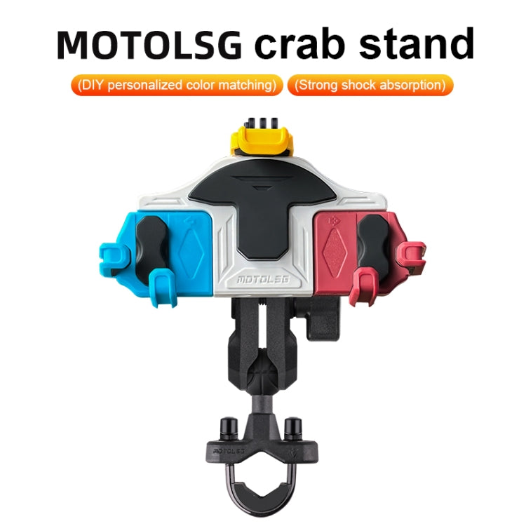 MOTOSLG Crab Motorcycle Phone Clamp Bracket O-Type Rear Mirror Mount(Black)