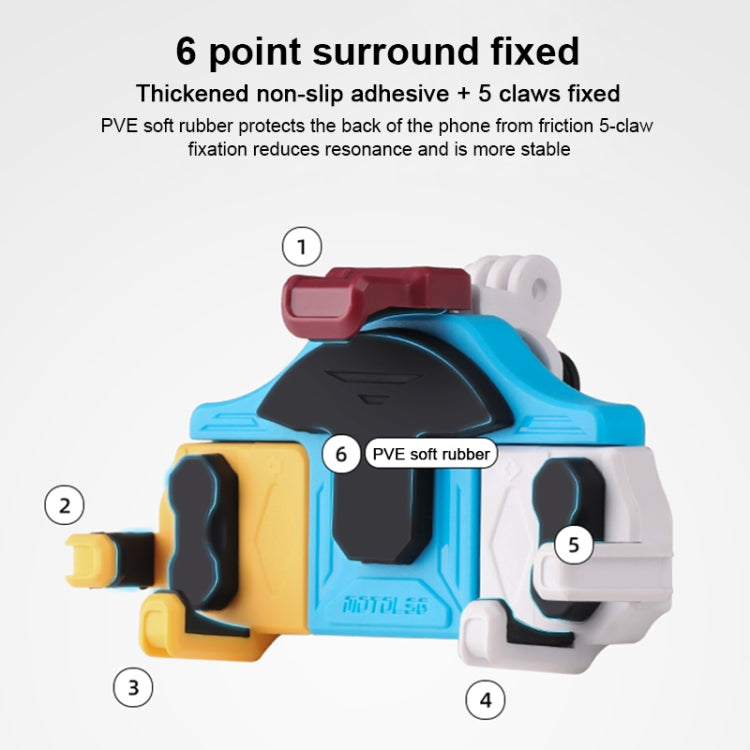 MOTOSLG Crab Motorcycle Phone Clamp Bracket U-Type Headbar Mount(Yellow Blue White)