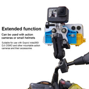 MOTOSLG Crab Motorcycle Phone Clamp Bracket L-Type Rear Mirror Mount(Yellow Blue White)