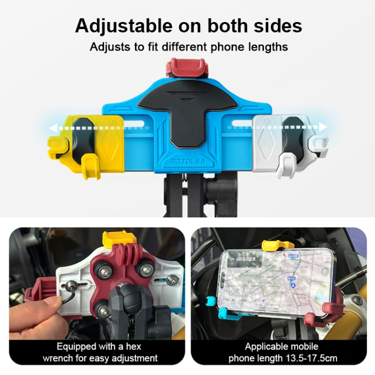 MOTOSLG Crab Motorcycle Phone Clamp Bracket U-Type Headbar Mount(Black)