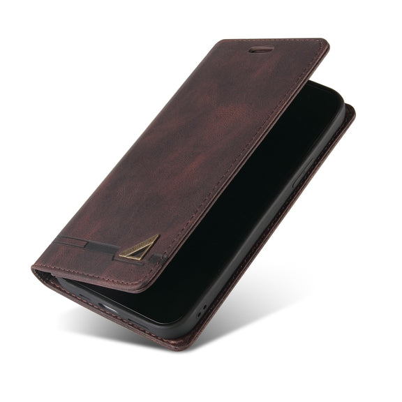 For Xiaomi Redmi 12C/11A Skin Feel Anti-theft Brush Horizontal Flip Leather Case with Holder(Brown)