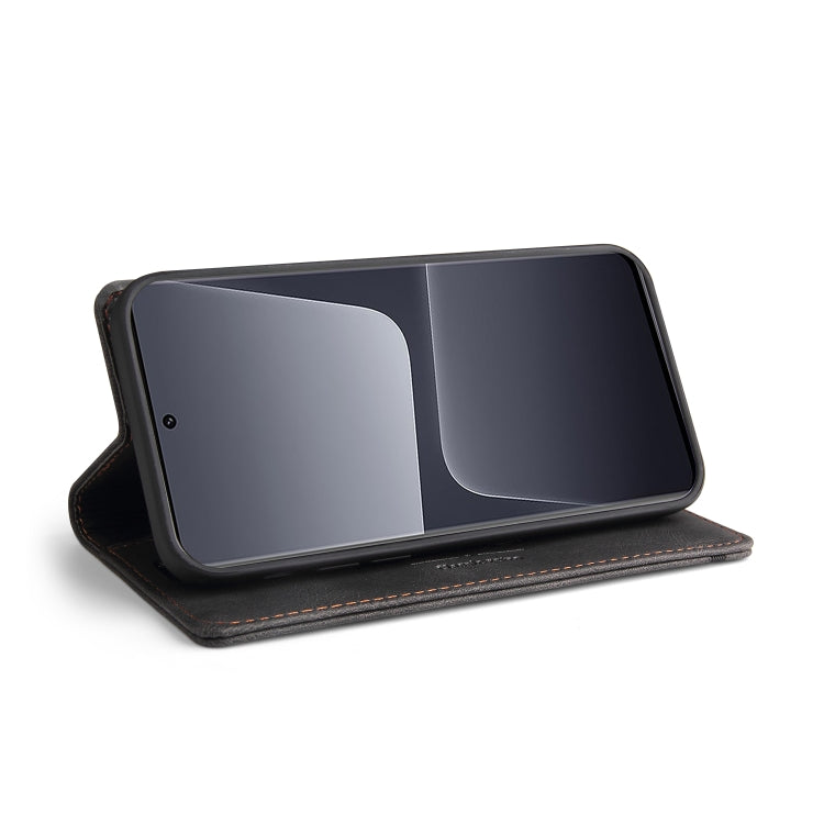 For Xiaomi 13 Pro Skin Feel Anti-theft Brush Horizontal Flip Leather Case with Holder(Black)