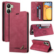 For Xiaomi Redmi 13C Skin Feel Anti-theft Brush Horizontal Flip Leather Case with Holder(Wine Red) - 13C Cases by PMC TechLife | Online Shopping South Africa | PMC TechLife | Buy Now Pay Later Mobicred