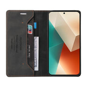 For Xiaomi Redmi Note 13 5G Skin Feel Anti-theft Brush Horizontal Flip Leather Case with Holder(Black)
