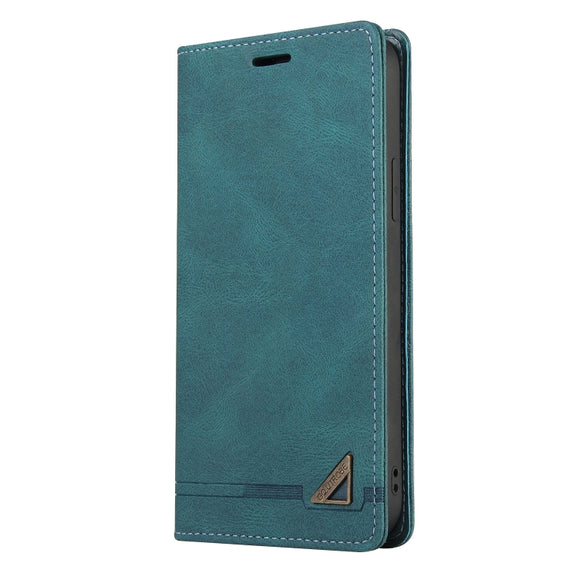 For Xiaomi Redmi Note 13 Pro 5G Skin Feel Anti-theft Brush Horizontal Flip Leather Case with Holder(Blue)