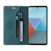 For Xiaomi Redmi Note 13 Pro 5G Skin Feel Anti-theft Brush Horizontal Flip Leather Case with Holder(Blue)