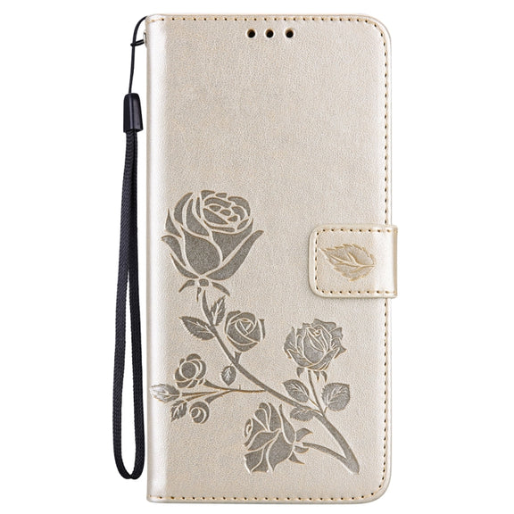For Xiaomi Redmi A3 Rose Embossed Flip PU Leather Phone Case(Gold)