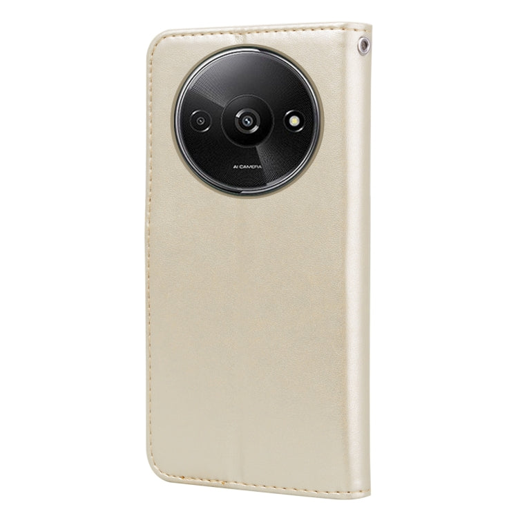 For Xiaomi Redmi A3 Rose Embossed Flip PU Leather Phone Case(Gold)