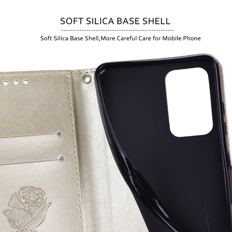 For Xiaomi Redmi A3 Rose Embossed Flip PU Leather Phone Case(Gold)