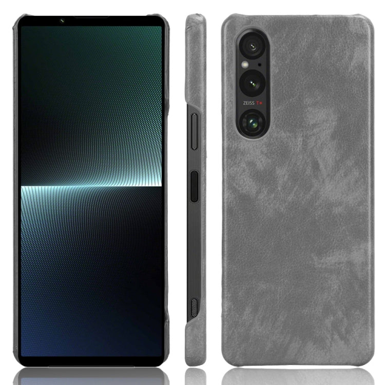For Sony Xperia 1 V Litchi Texture Back Cover Phone Case(Grey)