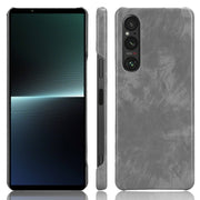 For Sony Xperia 1 V Litchi Texture Back Cover Phone Case(Grey)