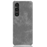 For Sony Xperia 1 V Litchi Texture Back Cover Phone Case(Grey)