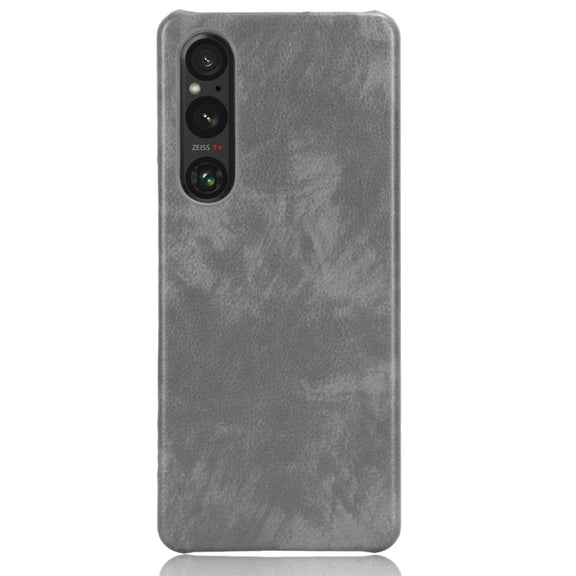 For Sony Xperia 1 V Litchi Texture Back Cover Phone Case(Grey)