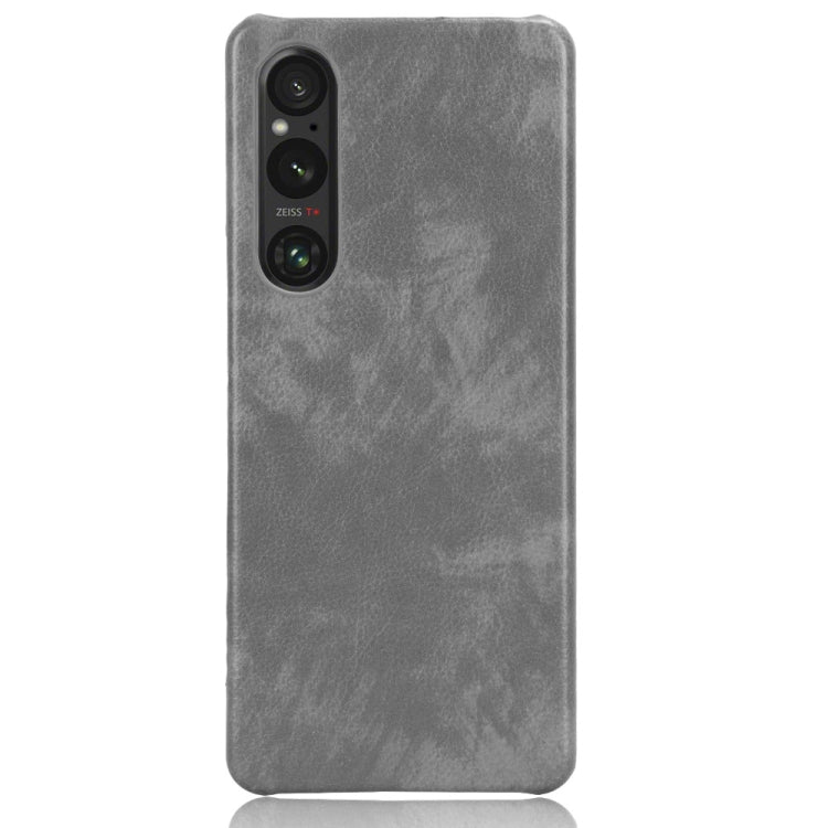 For Sony Xperia 1 V Litchi Texture Back Cover Phone Case(Grey)